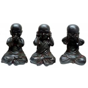 (L*B91*M) 3 Monks Set Statue H40x26x18cm Was $195 Now $89