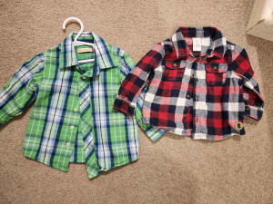 Button up boys winter shirts, size 0