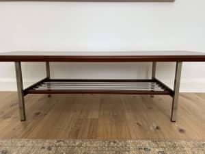 Mid century rosewood and chrome coffee table