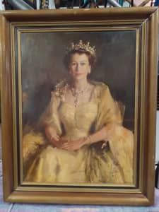 The Wattle Portrait Queen Elizabeth II Framed Print $200 SALE PRICE