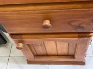 1 2-Draw Medium Stain Wood Cabinet or Bedside Table