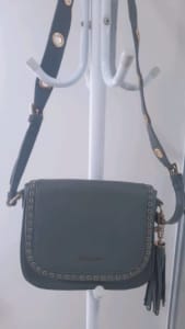 Authentic Michael Kors Brooklyn Leather Medium Saddle Bag with Tassel