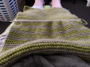 Dual green knitted scarf