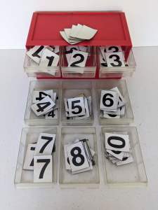 Magnetic numbers 0 - 9 and Drawer Compartment Organiser