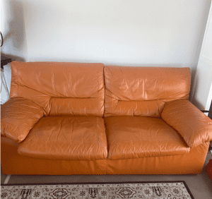 FREE!! PICK UP ONLY 3-seater real Italian leather couch