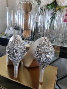 Wedding Formal Heels Diamonte US 8.5 Womens Bundall Gold Coast City Preview