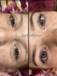 LASH LIFT AND TINT, EYEBROW WAX AND TINT, PRICE BELOW, FULLY CERTIFIED