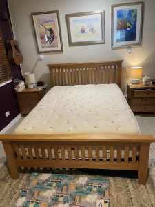 Queen bed frame and side tables