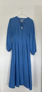 Country road blue linen dress size 4