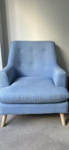 Powder blue single chair