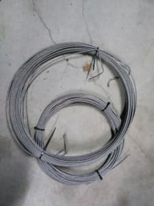 Two Partial Rolls of Steel Cable