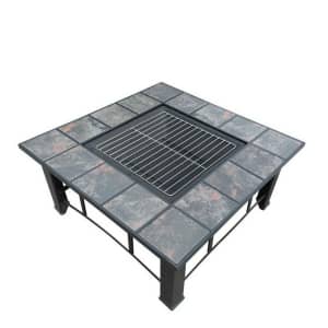Gino 4 In 1 Outdoor Fire Pit BBQ Table with Ice Bucket and Table Lid - SHFPIT-BBQ-4IN1-8144
