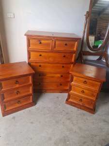 Dresser Set ( Tallboy and 2x Bedside Tables)
