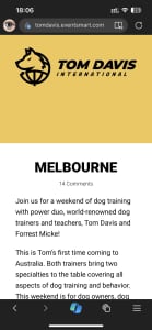 Tom Davis International - Melbourne Weekend Working Spot