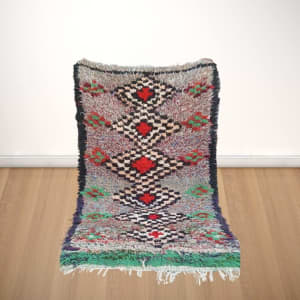 Whimsical Beauty: Berber Bouchouite Carpet - Playful Colors rug