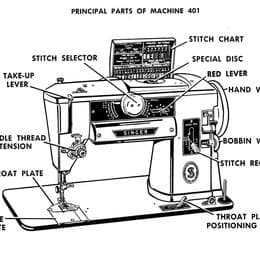 Singer Sewing Machine & Cabinet Vintage Model 401A 1958