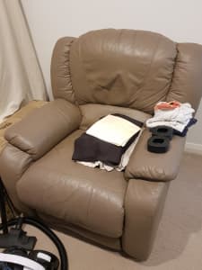 Grey/Brown Recliner Lounge Chair leather