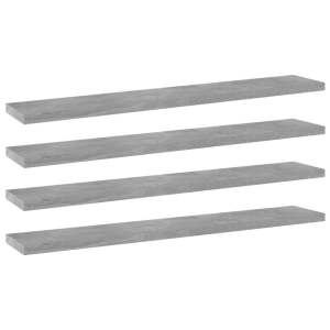 Bookshelf Boards 4 pcs Concrete Grey 60x10x1.5 cm Engineered Wood...