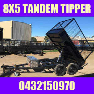 8x5 tandem box trailer hydraulic tipper trailer w cage Aus Made 10x5