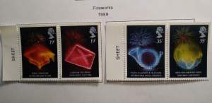 1989 Fireworks GB Mint stamps.
