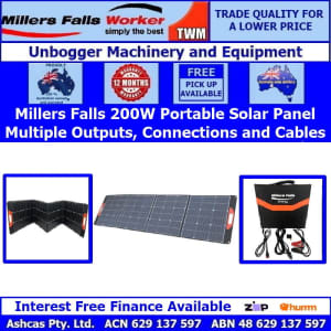 Millers Falls 200W Portable Solar Panel Camping 4x4 Off Grid Living