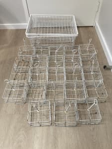 Wire baskets with grips, and storage baskets - 2 LOTS - PRICE DROP