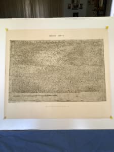 Vintage  Magna Carta paper reproduction   English version