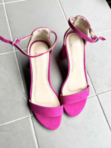 Hot pink open toe sandals
