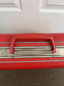 Vintage 1960s SAMSONITE red carry on luggage