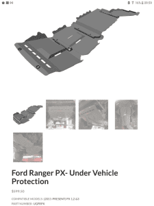 FORD RANGER 2011 to present Brown Davis underbody protection Bashplate