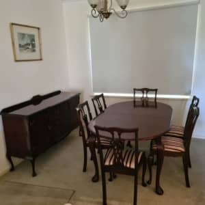 8 piece reproduction dining suite - good condition