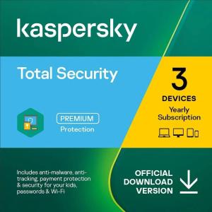Kaspersky Total Security anti-virus package license/3 devices/1 year