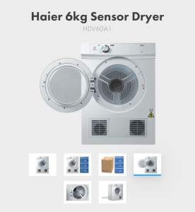 Haeir 6kg Sensor Vented Clothes Dryer - Less than 1 year old