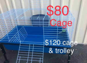 BRAND NEW Guinea Pig cage $80ea with trolley $120 feed etc in store 2