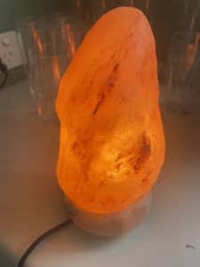 Salt lamp with power cord and bulb