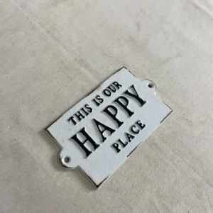 Cast Iron Happy Place Sign