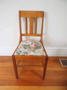 86cm Vintage Wooden Floral Dining Chair. Good Condition. Carlingford.