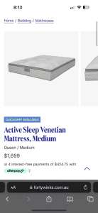 Mattress - Active Sleep Venetian Medium Queen Bed Mattress
