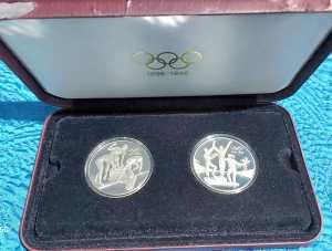 1993 OLYMPIC $20 SILVER PROOF 2 COIN SET