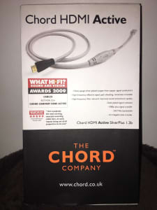 Chord hdmi active silver plus 1.3b 5 star 1.5m cable- NEW