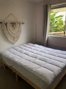 Double bed for sale with wooden base