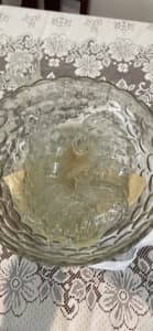 Glass punch bowl with 9 cups