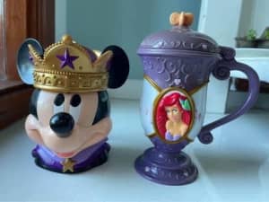2× DISNEY ON ICE Collectable Cup/ Plastic Mug* Micky Mouse & Ariel