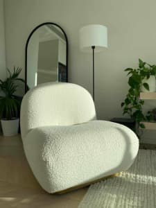 Cream Boucle Lounge/Arm Chair