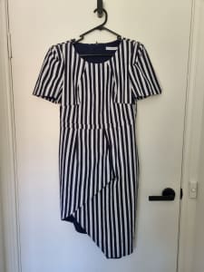 Honey And Beau Corporate Or Evening Dress Size 10 - Navy & White