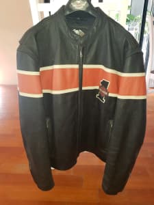 Harley Davidson #1 Racing Stripe Victory Lane Leather Jacket 2xl
