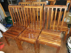 Solid wooden chairs ok conditions been in storage for 18 months 