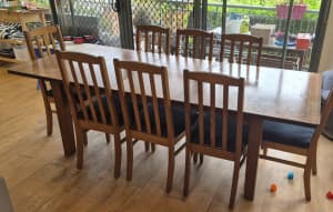 For restoration enthusiast - solid Wallnut dining table with 8 chairs