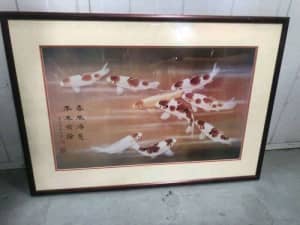 Chinese gold fish art professionally framed