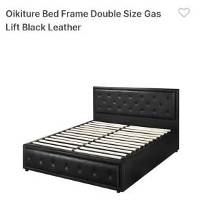 Black Leather Bed /- mattress
